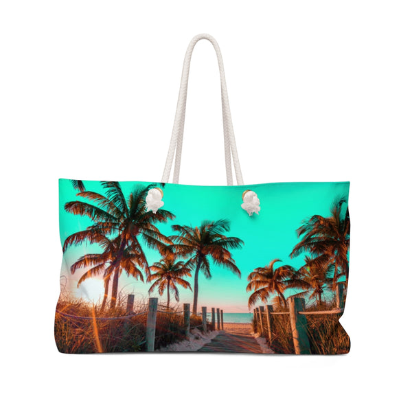 Paradise Walk Teal Weekender Bag