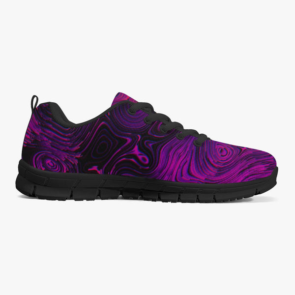 Fusiablack Swirls Classic Lightweight Mesh Sneakers - White/Black