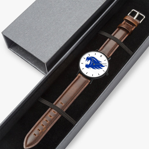UK Cat Blue Leather Strap Quartz Watch