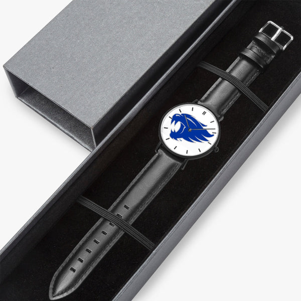 163. Hot Selling Ultra-Thin Leather Strap Quartz Watch (Black With Indicators)