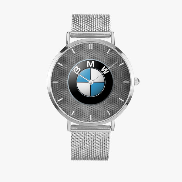 BMW Badge Hexomesh Stainless Steel Quartz Watch (With Indicators)
