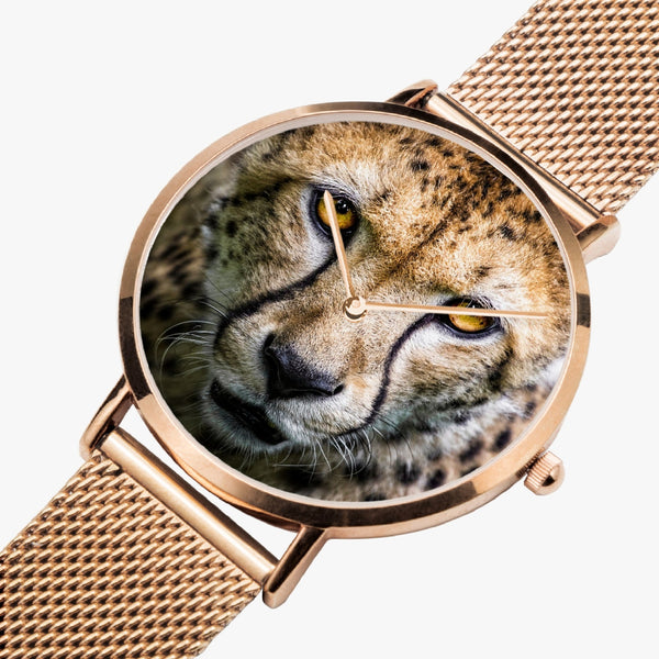 Cheetah Face Stainless Steel Quartz Watch