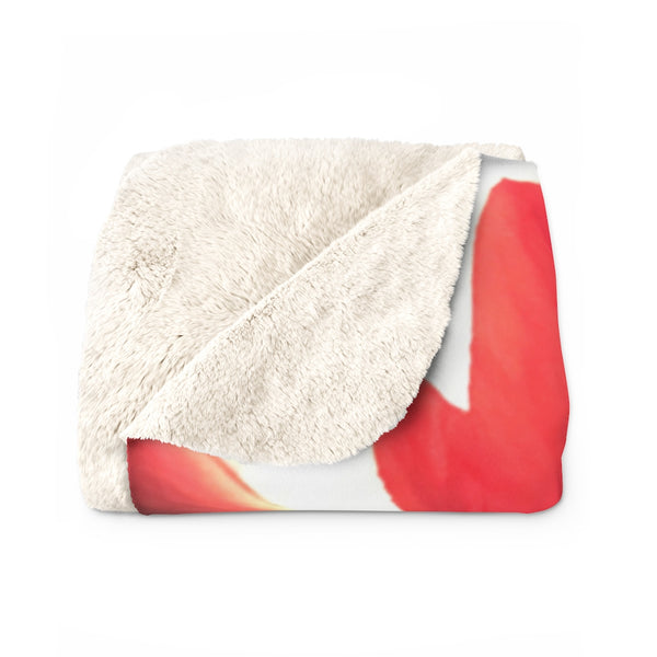 "Amaryllis Kiss" Sherpa Fleece Blanket