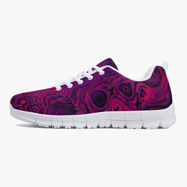 Fusiablack Swirls Classic Lightweight Mesh Sneakers - White/Black