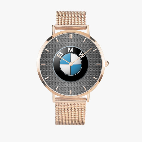 BMW Badge Hexomesh Stainless Steel Quartz Watch (With Indicators)