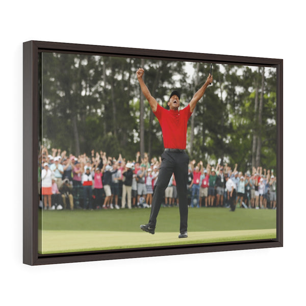 Tiger Wins! Framed Premium Gallery Wrap Canvas