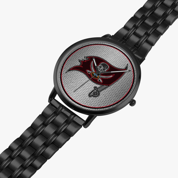 Bucs Skull Flag Neon Ring Steel Strap Quartz watch