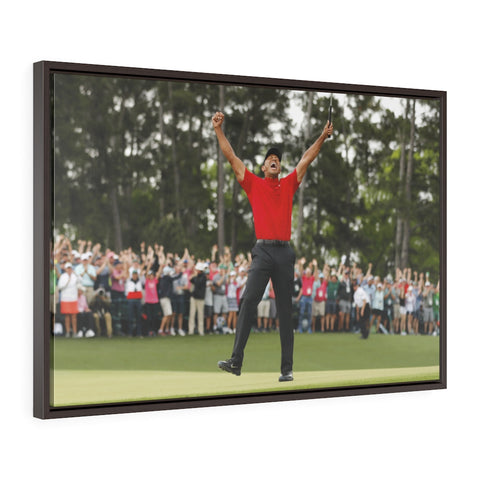 Tiger Wins! Framed Premium Gallery Wrap Canvas