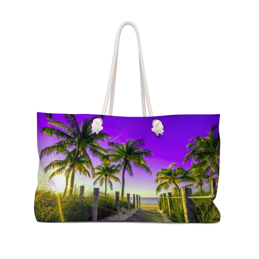 Paradise Walk Purple Weekender Bag