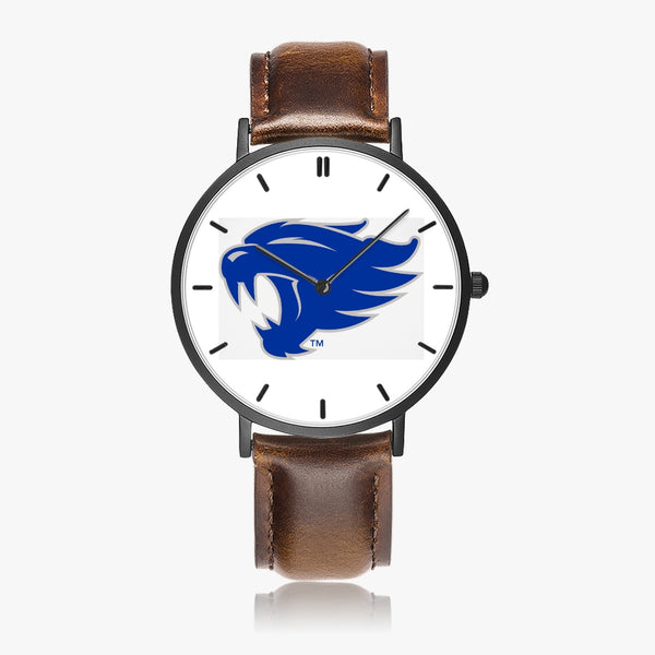 UK Cat Blue Leather Strap Quartz Watch