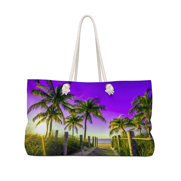 Paradise Walk Purple Weekender Bag