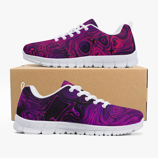 Fusiablack Swirls Classic Lightweight Mesh Sneakers - White/Black