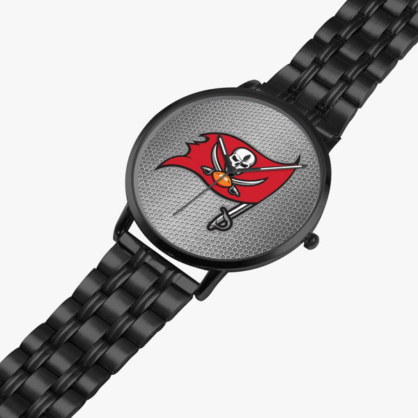 Bucs Skull Flag Grey Hexomesh Steel Strap Quartz watch