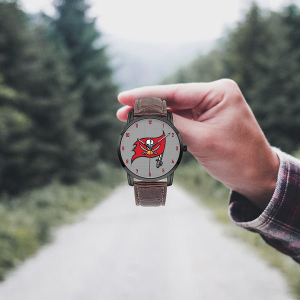 Skull Flag Red Wide Type Quartz watch