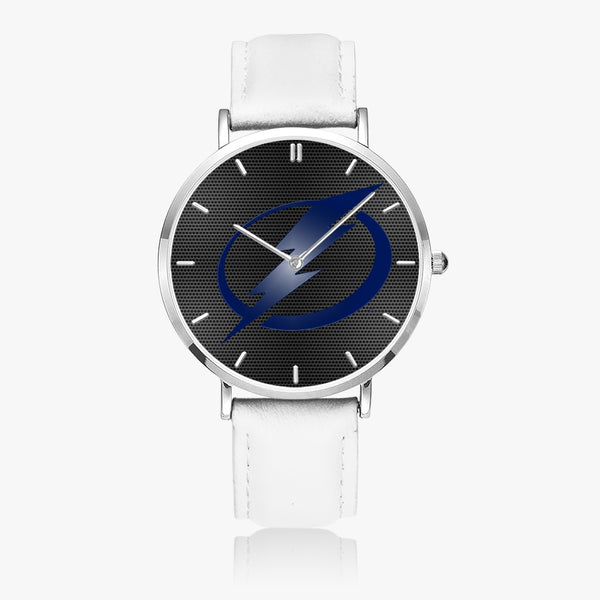 Bolts Blue Carbon Leather Strap Quartz Watch