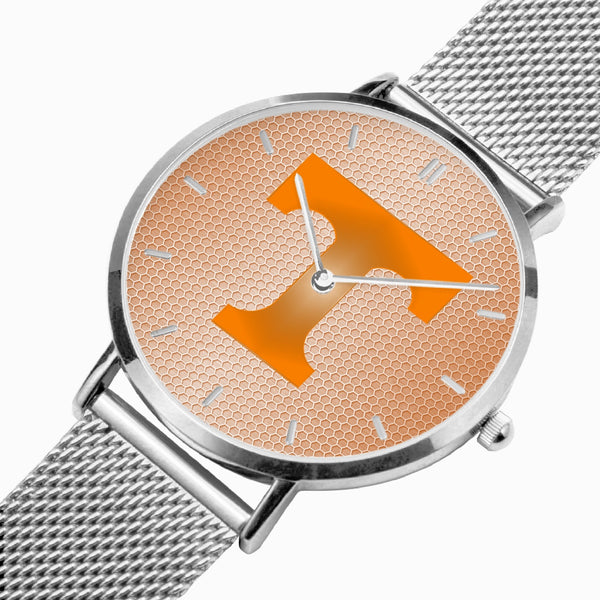 BigT Hexomesh Orange Stainless Steel Quartz Watch