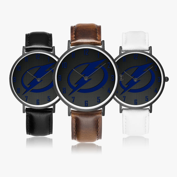 160. Hot Selling Ultra-Thin Leather Strap Quartz Watch (Black)