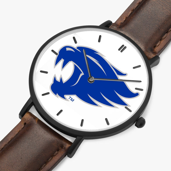 163. Hot Selling Ultra-Thin Leather Strap Quartz Watch (Black With Indicators)