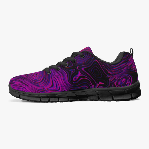 Fusiablack Swirls Classic Lightweight Mesh Sneakers - White/Black