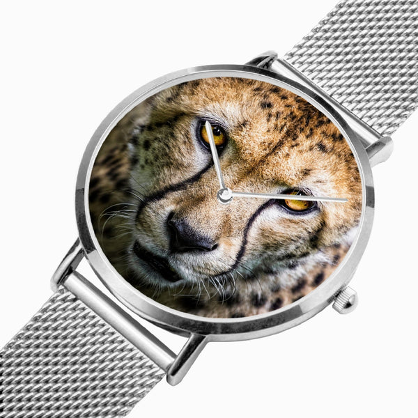 Cheetah Face Stainless Steel Quartz Watch