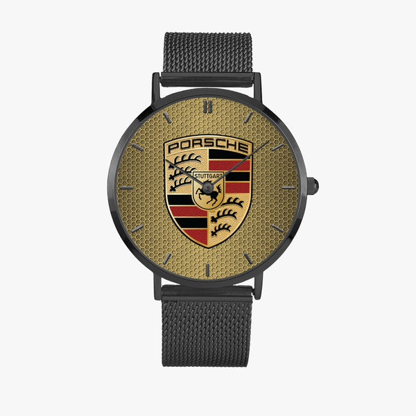 Shield Gold Hexomesh Stainless Steel Quartz Watch (With Indicators)