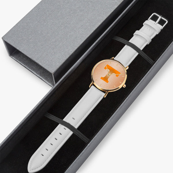 BigT Hexomesh Leather Strap Quartz Watch (Rose Gold With Indicators)