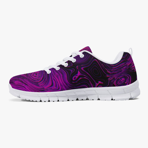 Fusiablack Swirls Classic Lightweight Mesh Sneakers - White/Black