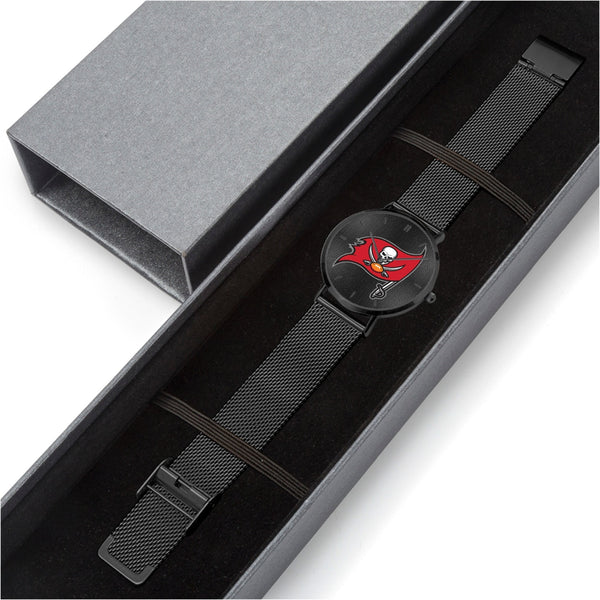 Bucs Skull Flag Carbon Stainless Steel Quartz Watch