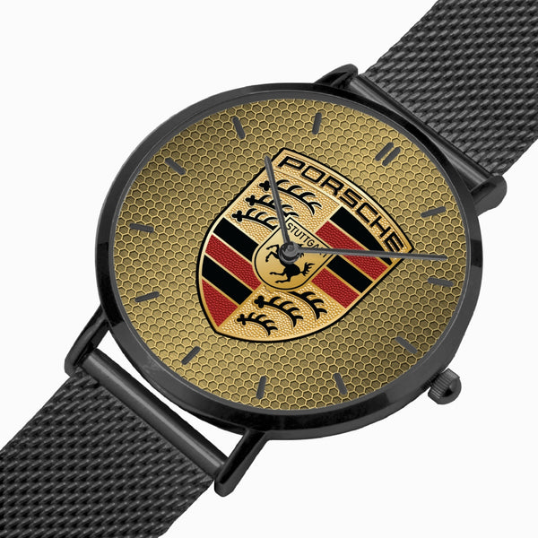 Shield Gold Hexomesh Stainless Steel Quartz Watch (With Indicators)