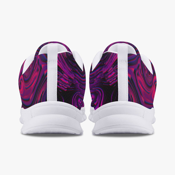 Fusiablack Swirls Classic Lightweight Mesh Sneakers - White/Black