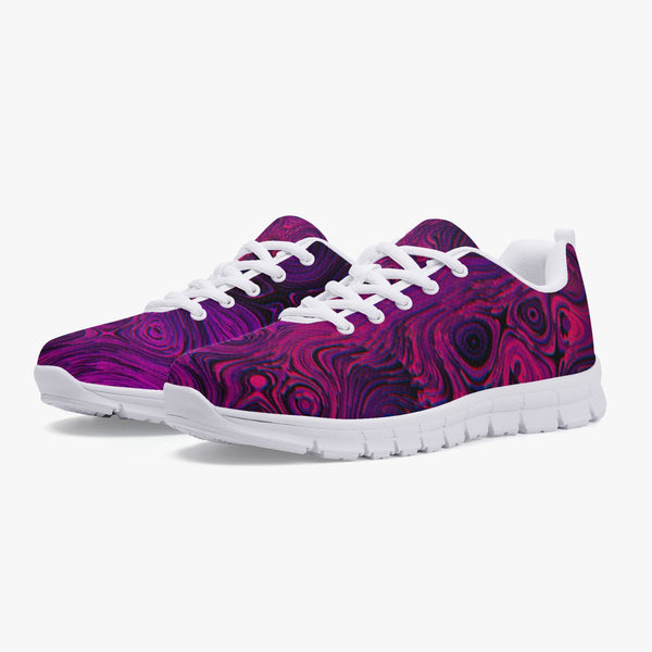 Fusiablack Swirls Classic Lightweight Mesh Sneakers - White/Black