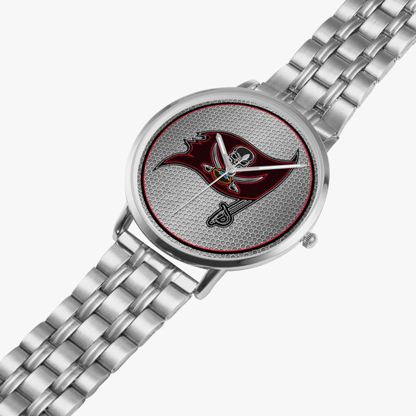 Bucs Skull Flag Neon Ring Steel Strap Quartz watch