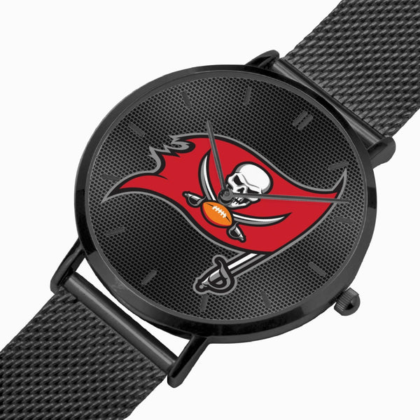 Bucs Skull Flag Carbon Stainless Steel Quartz Watch