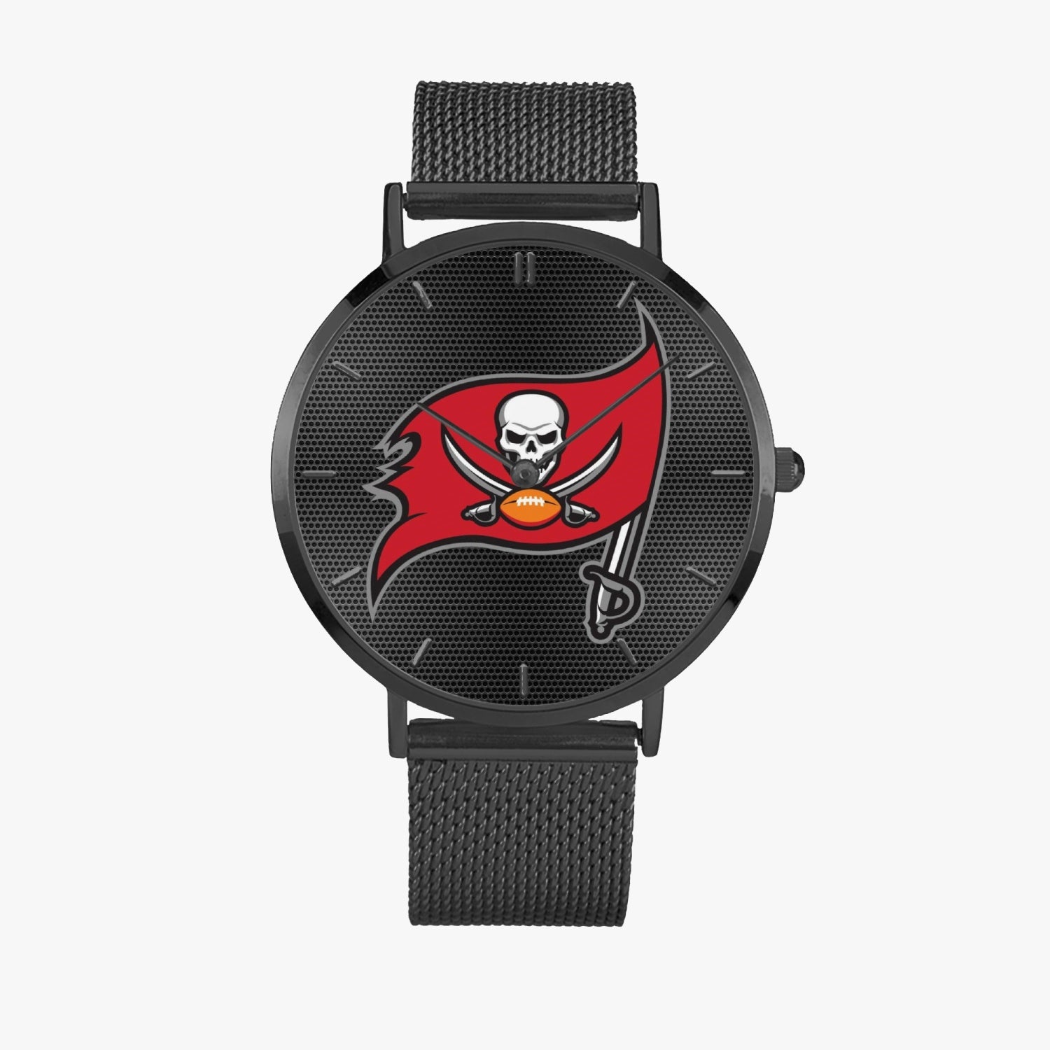 Bucs Skull Flag Carbon Stainless Steel Quartz Watch