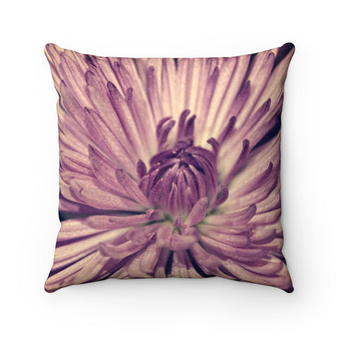 "Lavender Burst" Faux Suede Square Pillow