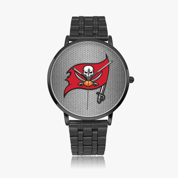 Bucs Skull Flag Grey Hexomesh Steel Strap Quartz watch