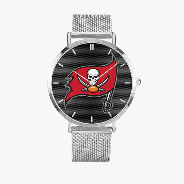 Bucs Skull Flag Carbon Stainless Steel Quartz Watch