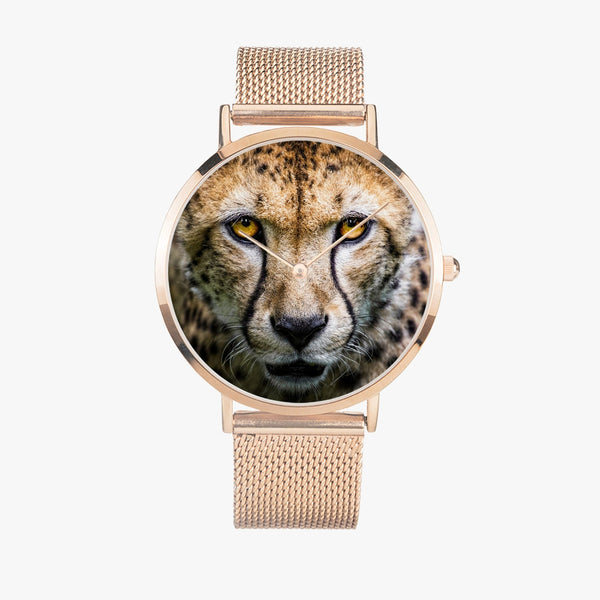 Cheetah Face Stainless Steel Quartz Watch
