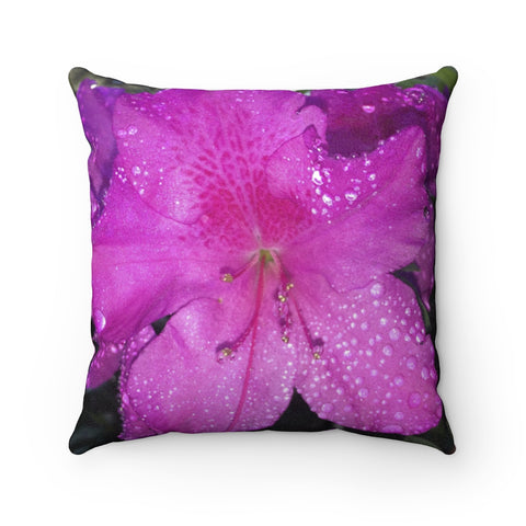 "Azalea Dreams" Faux Suede Square Pillow