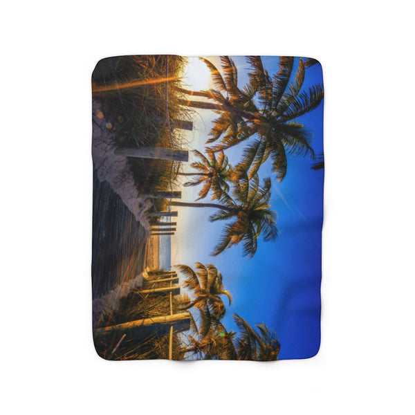 Paradise Walk Sherpa Fleece Blanket