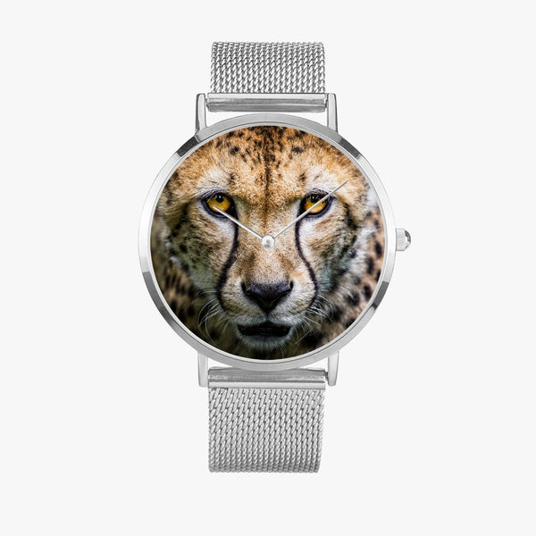 Cheetah Face Stainless Steel Quartz Watch