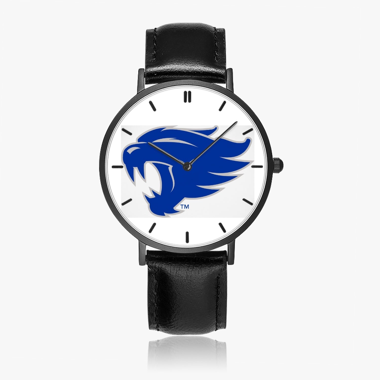 163. Hot Selling Ultra-Thin Leather Strap Quartz Watch (Black With Indicators)
