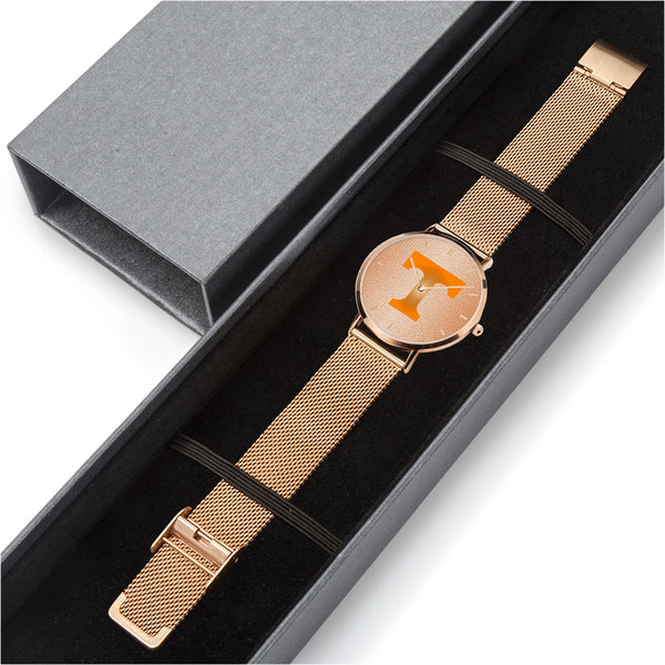 BigT Hexomesh Orange Stainless Steel Quartz Watch