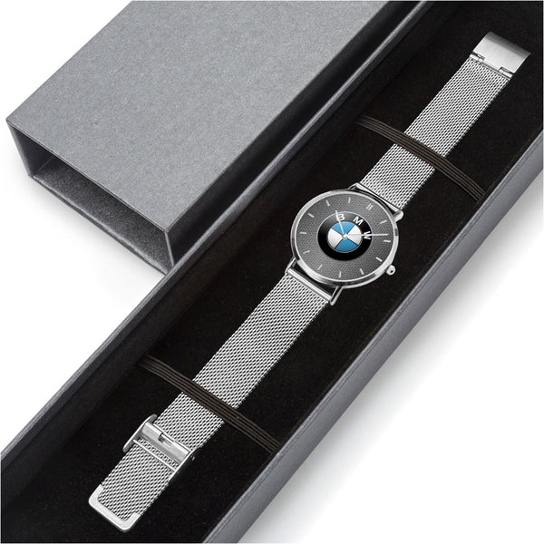 BMW Badge Hexomesh Stainless Steel Quartz Watch (With Indicators)