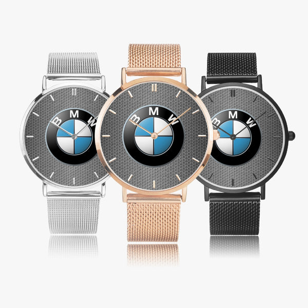 BMW Badge Hexomesh Stainless Steel Quartz Watch (With Indicators)