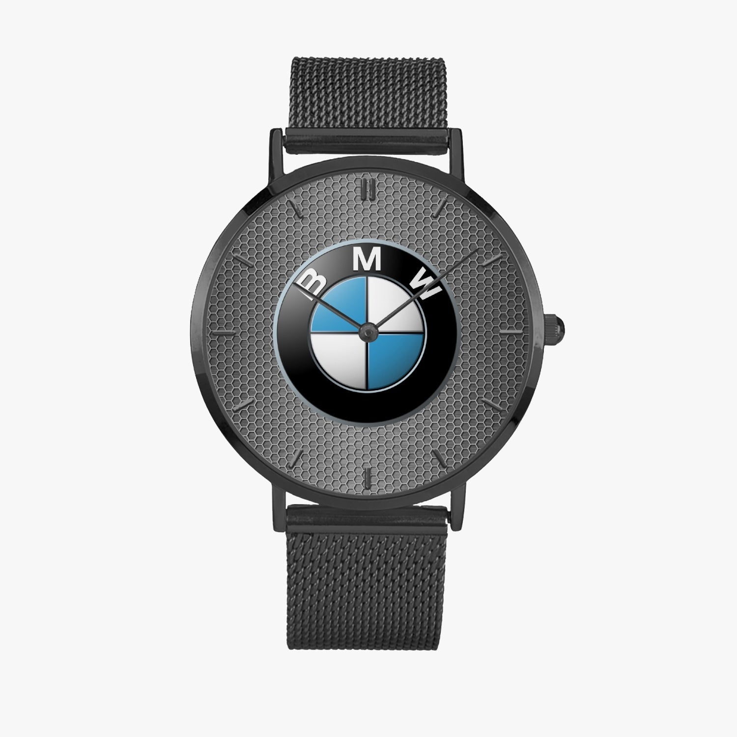 BMW Badge Hexomesh Stainless Steel Quartz Watch (With Indicators)