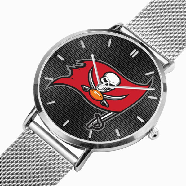 Bucs Skull Flag Carbon Stainless Steel Quartz Watch