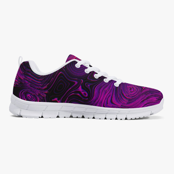 Fusiablack Swirls Classic Lightweight Mesh Sneakers - White/Black