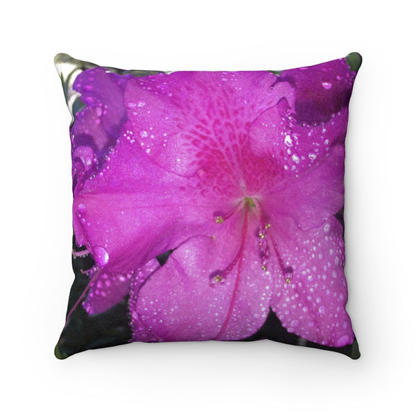 "Azalea Dreams" Faux Suede Square Pillow