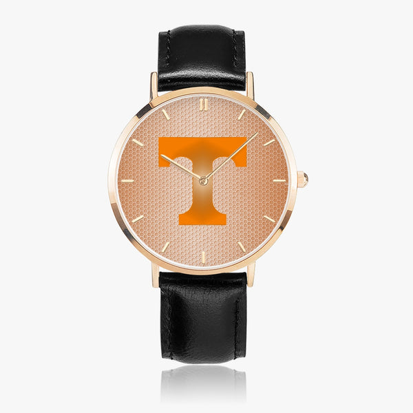 BigT Hexomesh Leather Strap Quartz Watch (Rose Gold With Indicators)